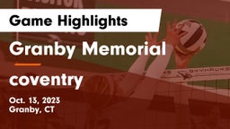 Granby Memorial  vs coventry Game Highlights - Oct. 13, 2023