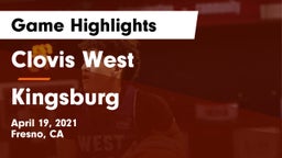 Clovis West  vs Kingsburg  Game Highlights - April 19, 2021