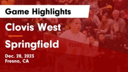 Clovis West  vs Springfield  Game Highlights - Dec. 28, 2023