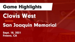 Clovis West  vs San Joaquin Memorial  Game Highlights - Sept. 18, 2021