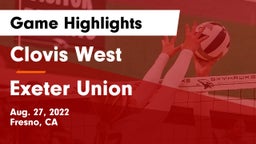 Clovis West  vs Exeter Union  Game Highlights - Aug. 27, 2022