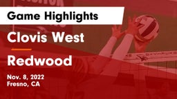 Clovis West  vs Redwood  Game Highlights - Nov. 8, 2022