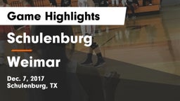 Schulenburg  vs Weimar  Game Highlights - Dec. 7, 2017