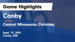 Canby  vs Central Minnesota Christian Game Highlights - Sept. 13, 2022
