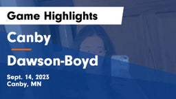 Canby  vs Dawson-Boyd  Game Highlights - Sept. 14, 2023