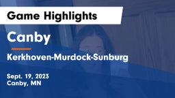 Canby  vs Kerkhoven-Murdock-Sunburg  Game Highlights - Sept. 19, 2023