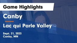Canby  vs Lac qui Parle Valley  Game Highlights - Sept. 21, 2023