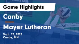 Canby  vs Mayer Lutheran  Game Highlights - Sept. 23, 2023