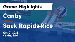 Canby  vs Sauk Rapids-Rice  Game Highlights - Oct. 7, 2023