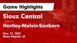Sioux Central  vs Hartley-Melvin-Sanborn  Game Highlights - Nov. 21, 2023