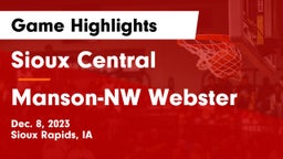 Sioux Central  vs Manson-NW Webster  Game Highlights - Dec. 8, 2023