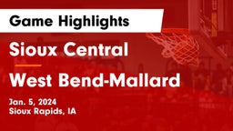Sioux Central  vs West Bend-Mallard  Game Highlights - Jan. 5, 2024