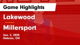 Lakewood  vs Millersport  Game Highlights - Jan. 2, 2020