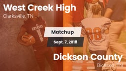 Matchup: West Creek High vs. Dickson County  2018