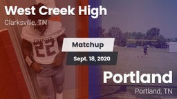 Matchup: West Creek High vs. Portland  2020