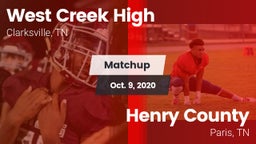 Matchup: West Creek High vs. Henry County  2020