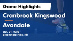 Cranbrook Kingswood  vs Avondale  Game Highlights - Oct. 21, 2022