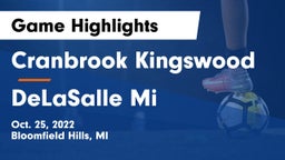 Cranbrook Kingswood  vs DeLaSalle Mi Game Highlights - Oct. 25, 2022