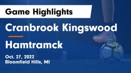 Cranbrook Kingswood  vs Hamtramck Game Highlights - Oct. 27, 2022