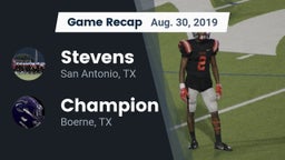 Recap: Stevens  vs. Champion  2019