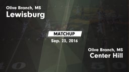 Matchup: Lewisburg vs. Center Hill  2016