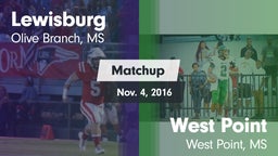 Matchup: Lewisburg vs. West Point  2016