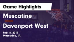 Muscatine  vs Davenport West  Game Highlights - Feb. 8, 2019