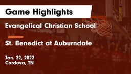 Evangelical Christian School vs St. Benedict at Auburndale   Game Highlights - Jan. 22, 2022