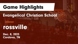 Evangelical Christian School vs rossville  Game Highlights - Dec. 8, 2023