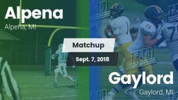 Matchup: Alpena  vs. Gaylord  2018