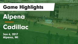 Alpena  vs Cadillac  Game Highlights - Jan 6, 2017
