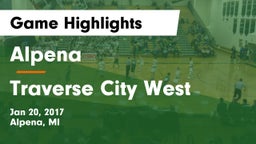 Alpena  vs Traverse City West  Game Highlights - Jan 20, 2017
