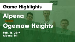 Alpena  vs Ogemaw Heights  Game Highlights - Feb. 16, 2019