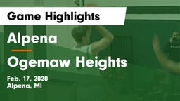 Alpena  vs Ogemaw Heights  Game Highlights - Feb. 17, 2020
