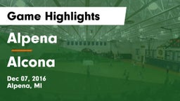 Alpena  vs Alcona Game Highlights - Dec 07, 2016