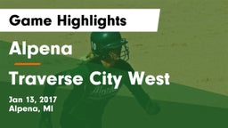 Alpena  vs Traverse City West  Game Highlights - Jan 13, 2017