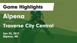 Alpena  vs Traverse City Central  Game Highlights - Jan 24, 2017