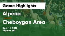 Alpena  vs Cheboygan Area  Game Highlights - Dec. 11, 2018