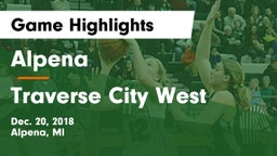 Alpena  vs Traverse City West  Game Highlights - Dec. 20, 2018