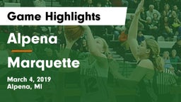 Alpena  vs Marquette  Game Highlights - March 4, 2019
