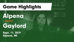 Alpena  vs Gaylord  Game Highlights - Sept. 11, 2019