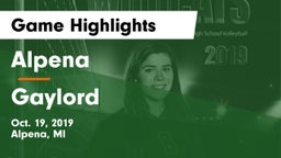 Alpena  vs Gaylord Game Highlights - Oct. 19, 2019