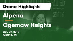 Alpena  vs Ogemaw Heights  Game Highlights - Oct. 28, 2019
