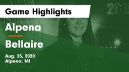 Alpena  vs Bellaire  Game Highlights - Aug. 25, 2020