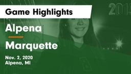 Alpena  vs Marquette Game Highlights - Nov. 2, 2020