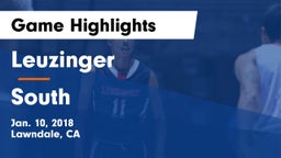 Leuzinger  vs South Game Highlights - Jan. 10, 2018