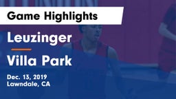 Leuzinger  vs Villa Park Game Highlights - Dec. 13, 2019