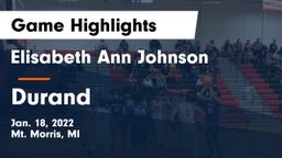 Elisabeth Ann Johnson  vs Durand Game Highlights - Jan. 18, 2022