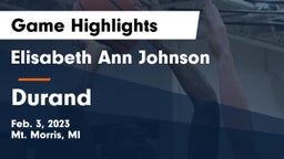 Elisabeth Ann Johnson  vs Durand  Game Highlights - Feb. 3, 2023