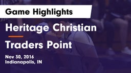 Heritage Christian  vs Traders Point Game Highlights - Nov 30, 2016